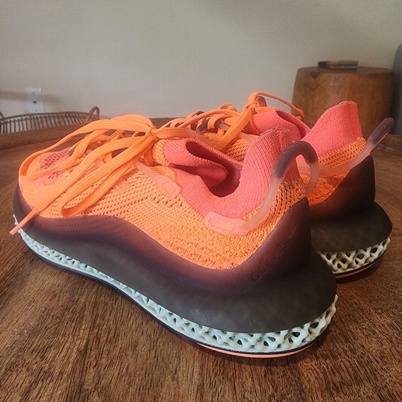 Adidas 4D FUSIO Screaming Orange Solar Ultra Primeknit Sneakers FZ2414 Mens 6 - Picture 4 of 14